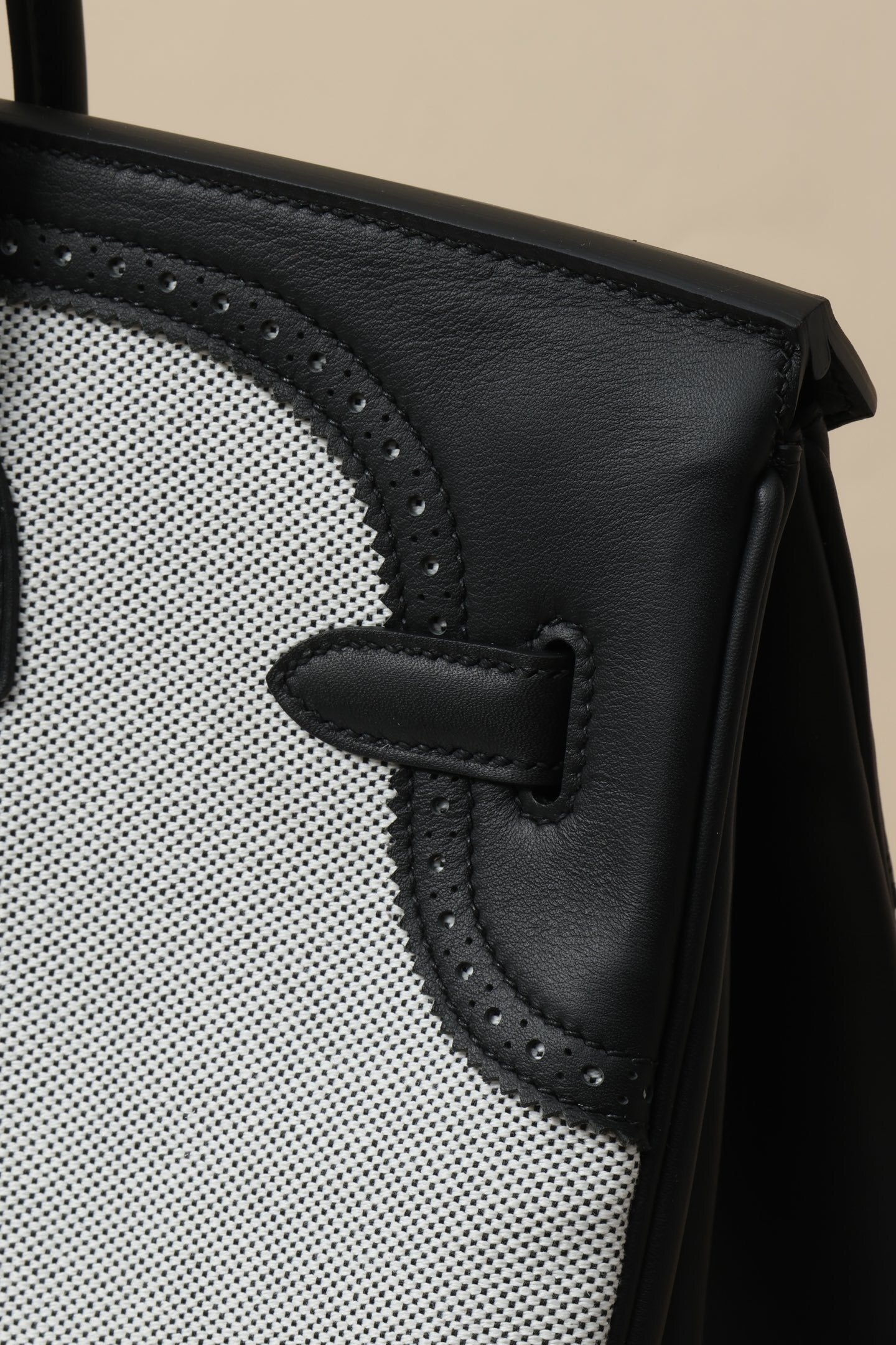 Hermès Birkin 35 Black Swift & Ecru Toile – Elegant Canvas & Leather Luxury Handbag