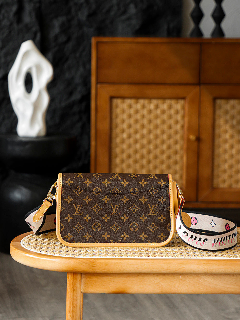 Louis Vuitton Diane Bag Monogram Canvas with Cowhide Leather Trim