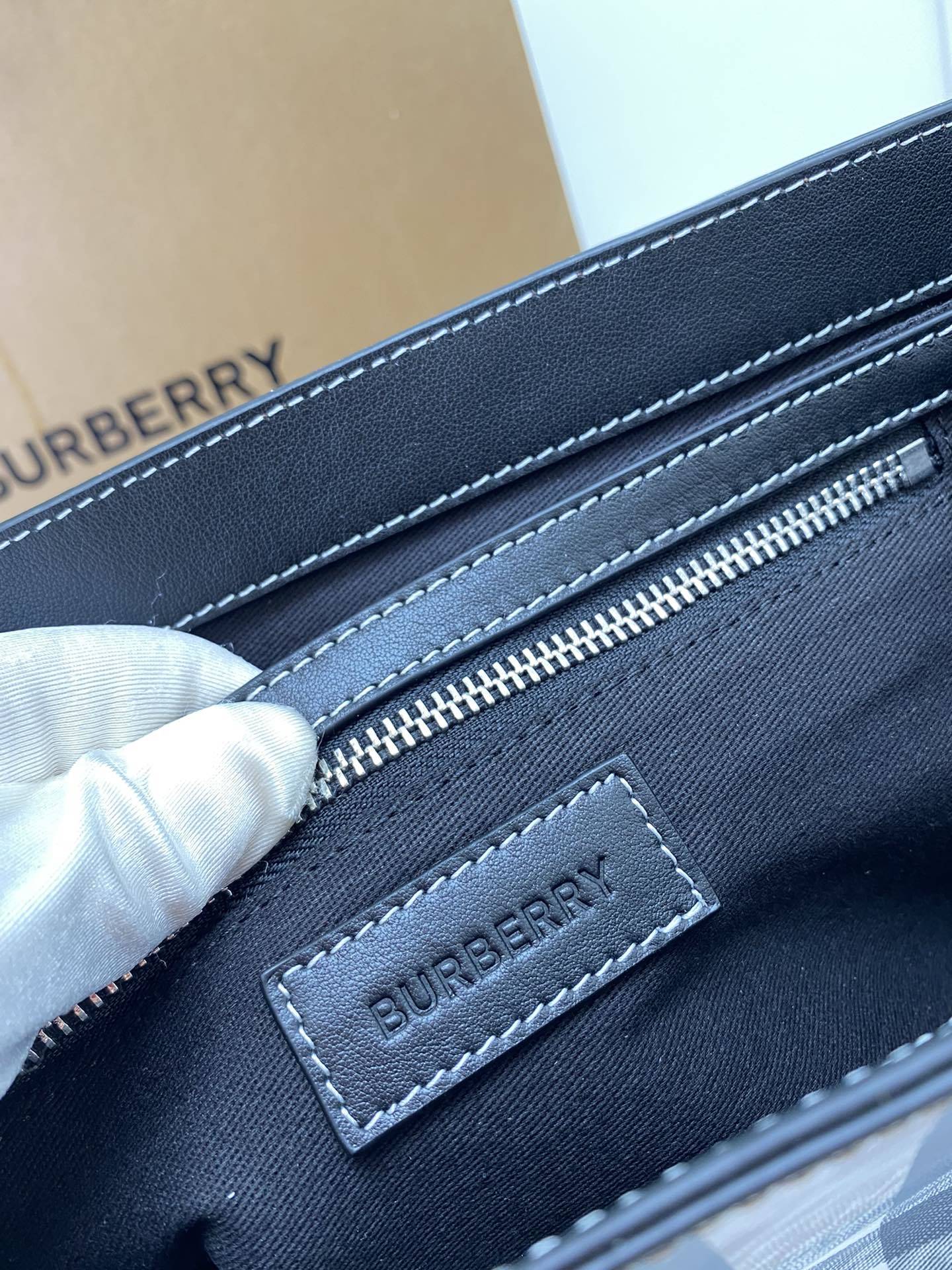 Burberry Exaggerated Check Messenger Bag Dark Brown Luxury Crossbody