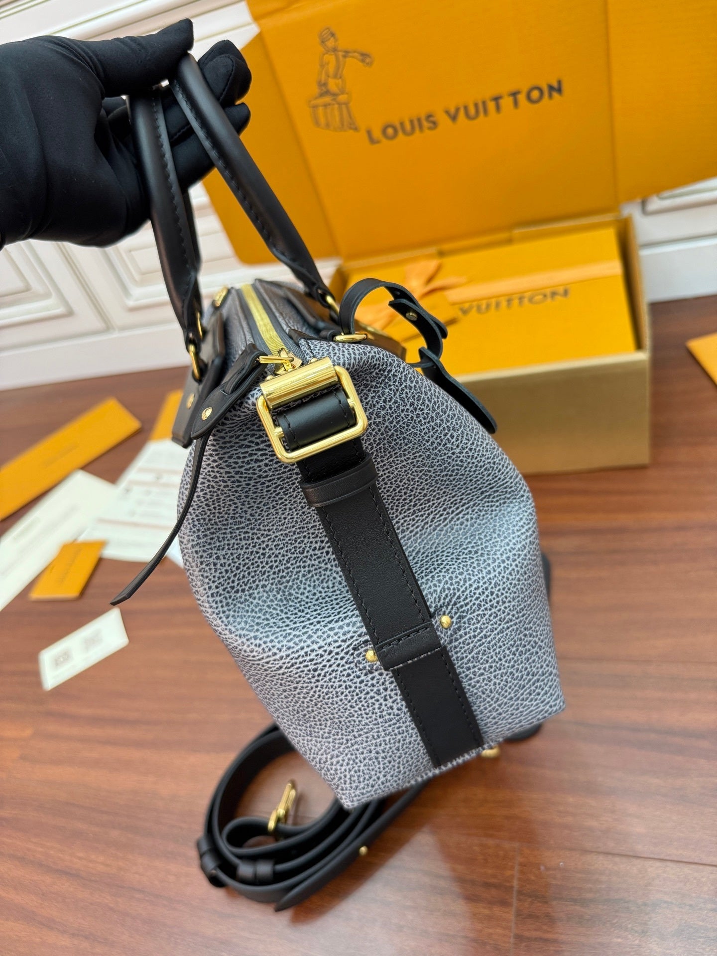 Louis Vuitton LV Biker MM Bag in Dark Denim Pixel Lambskin Leather