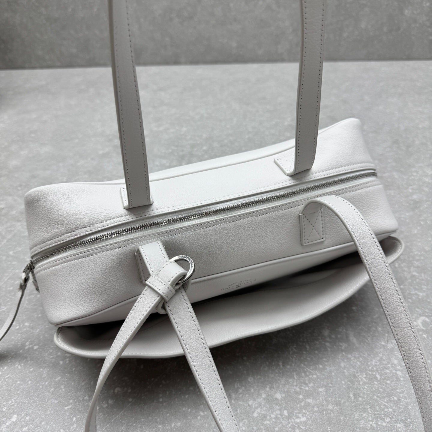 Balenciaga Carrie Bowling Bag Small White Calfskin