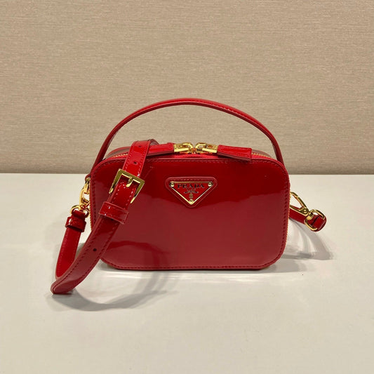 Prada Patent Leather Mini Pouch in Red – Stylish Luxury Designer Mini Bag