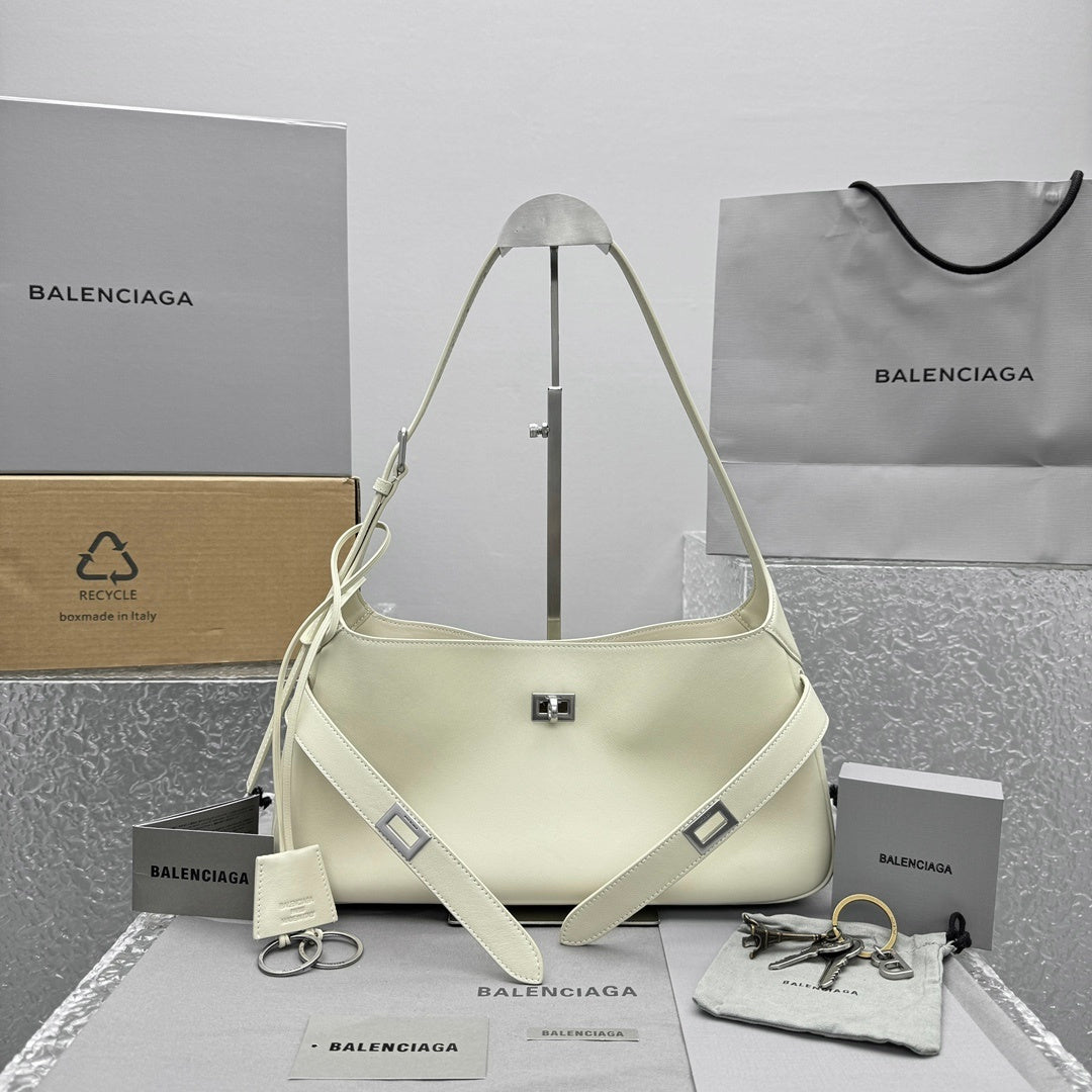Balenciaga Bel Air Small Shoulder Bag | Silver Hardware Luxury Handbag