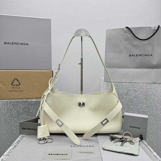 Balenciaga Bel Air Small Shoulder Bag | Silver Hardware Luxury Handbag