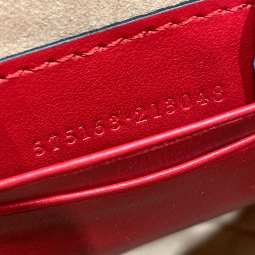 Gucci GG Marmont Mini Bucket Bag in Red Matelassé Leather