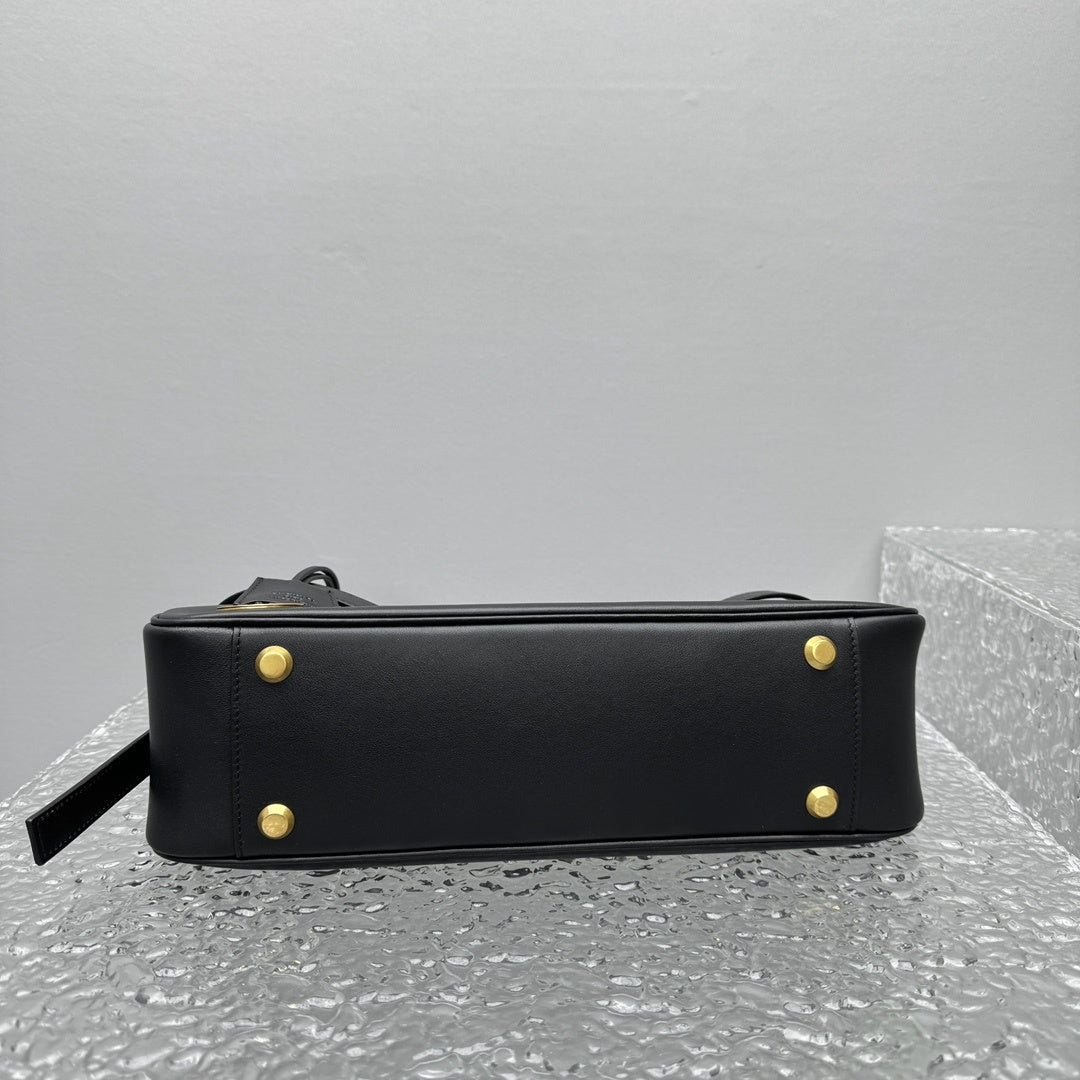 Balenciaga Small Bel Air Black Calfskin Leather Shoulder Bag