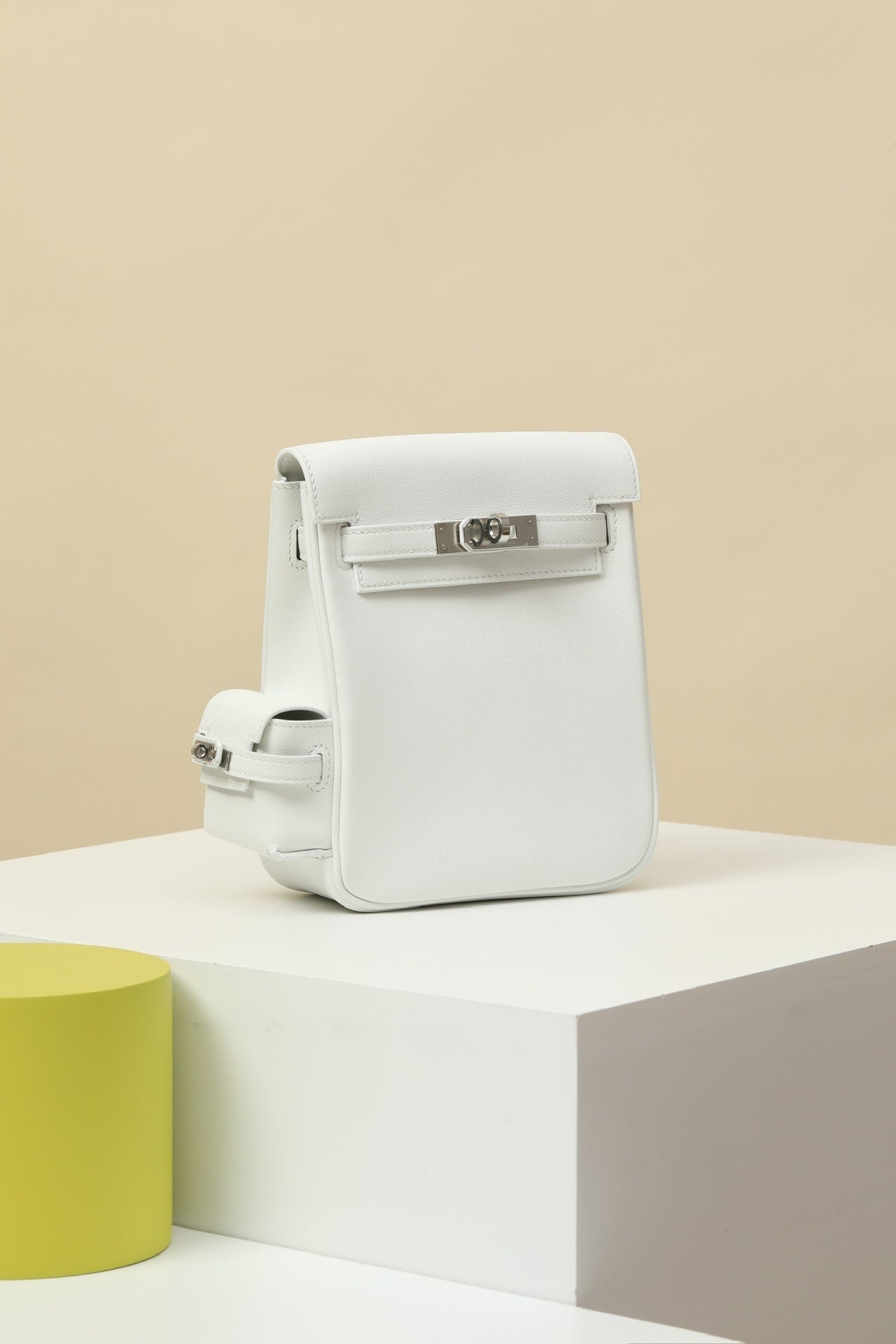 Hermès Kelly Jump White Swift Leather Backpack