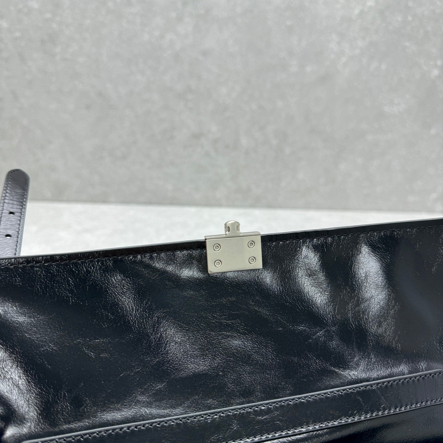 Prada Soft Lux Medium Black Polished Leather Handle Bag