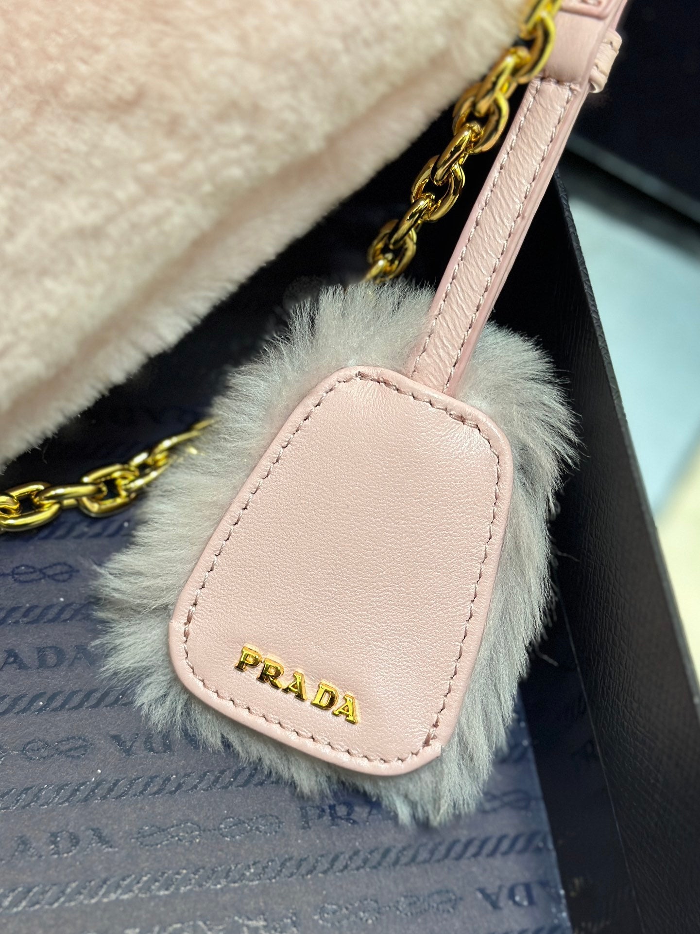 Prada Re-Edition 2005 Mini Shearling Shoulder Bag – Pink