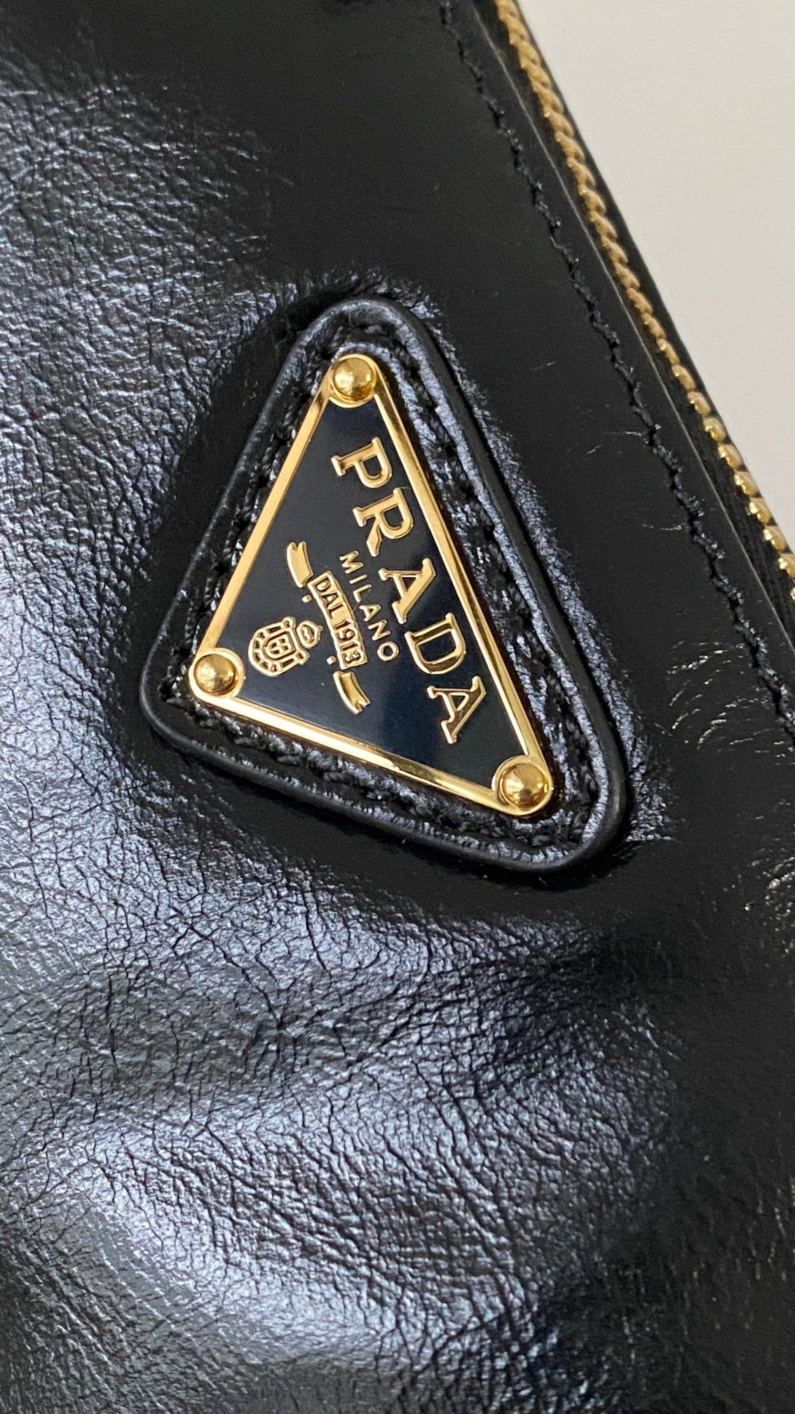 Prada Re-Edition 2002 Small Shoulder Bag in Black Soft Lux Calfskin Leather