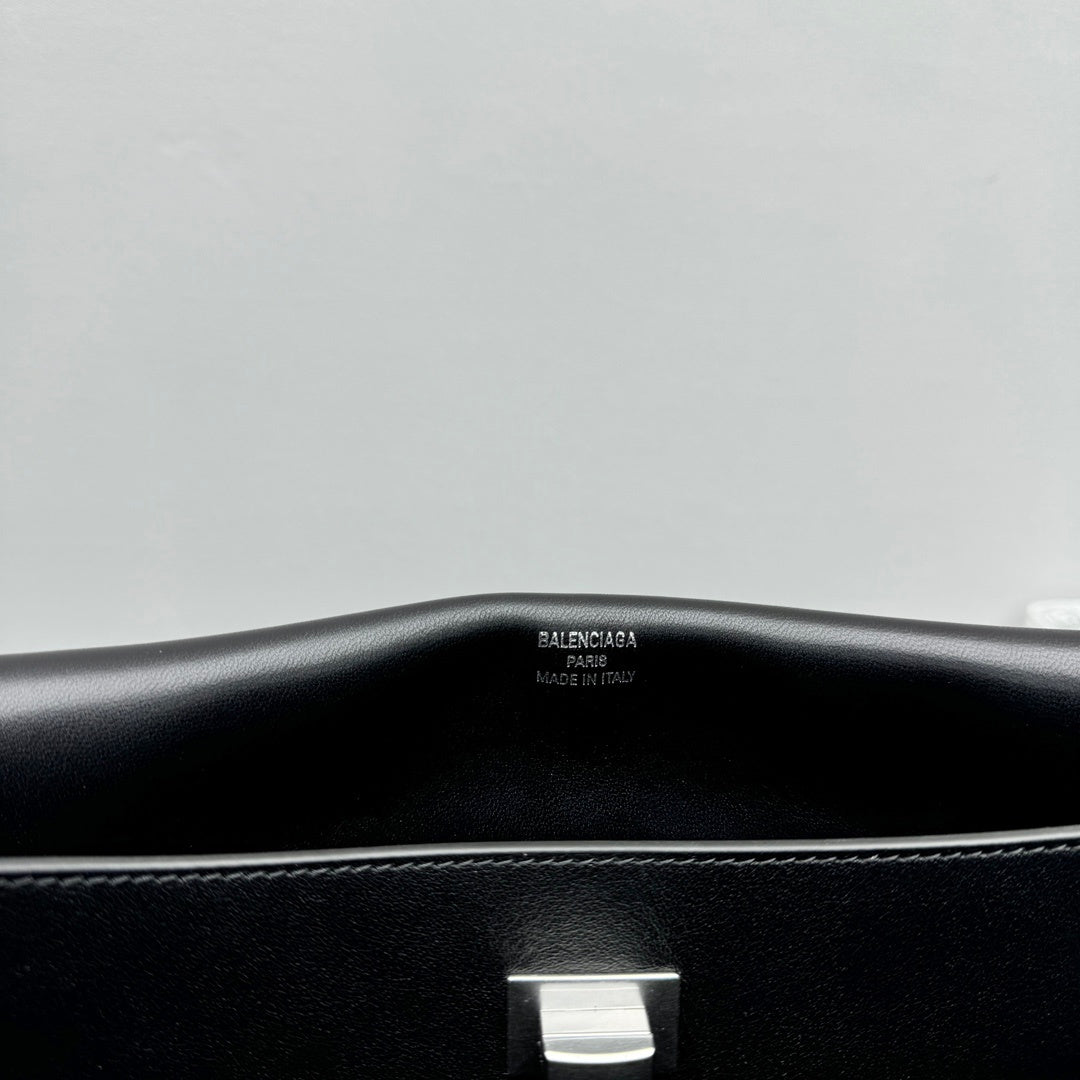 Balenciaga Rodeo Messenger Bag | Black Smooth Calfskin Luxury Shoulder Bag