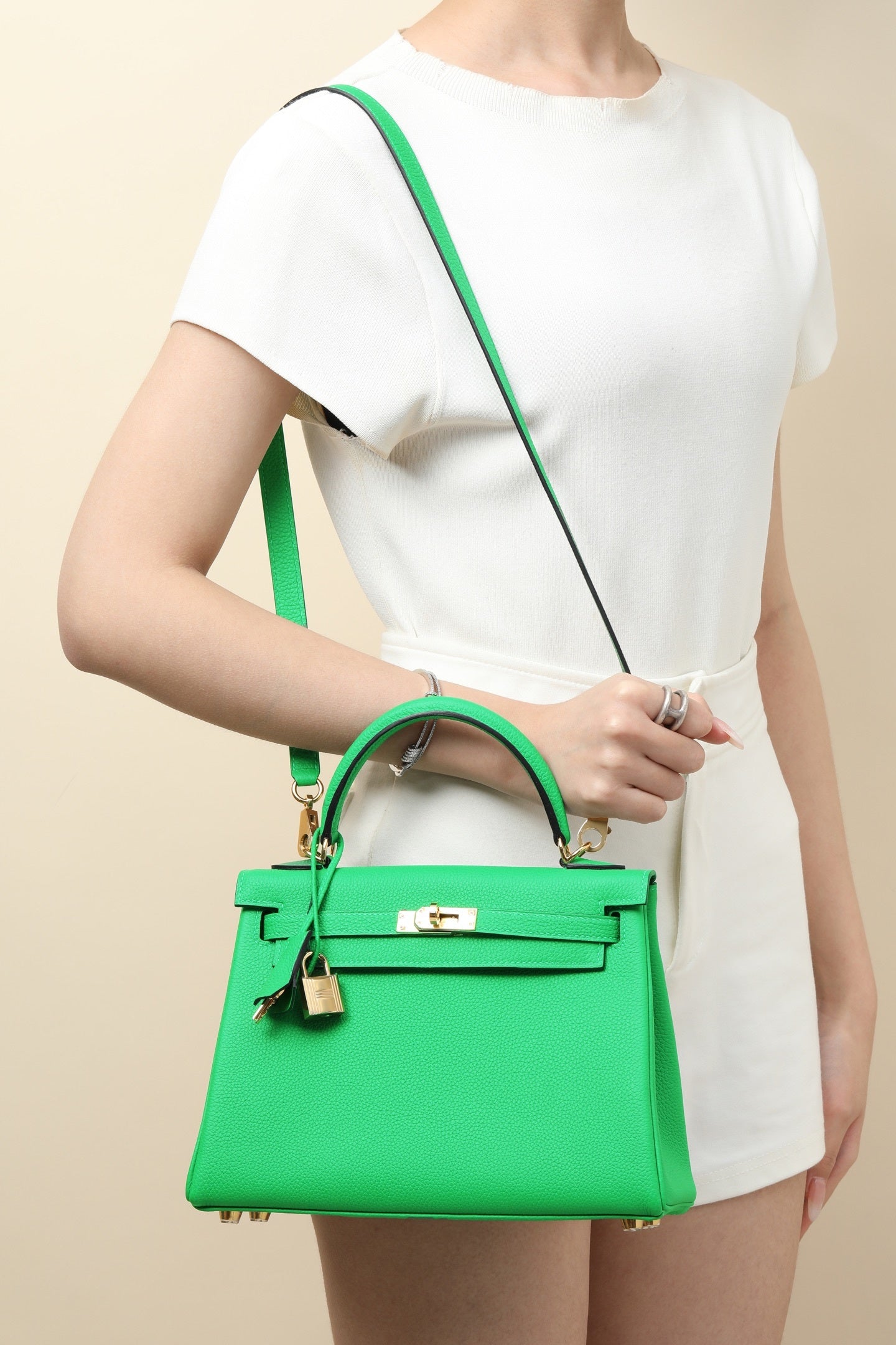 Hermès Kelly Bambou Green Togo Gold Hardware