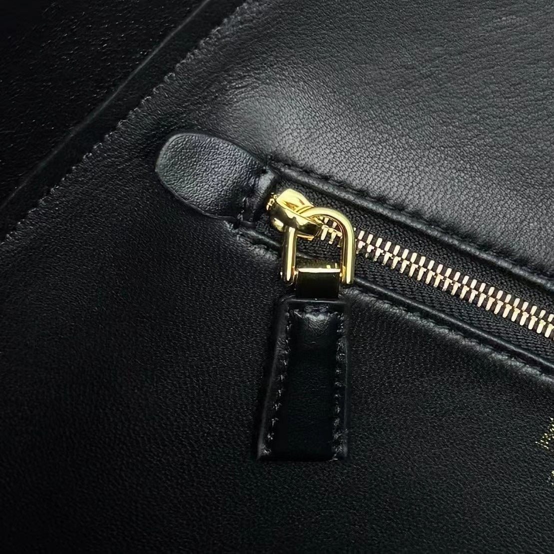 Prada Medium Black Leather Tote Bag