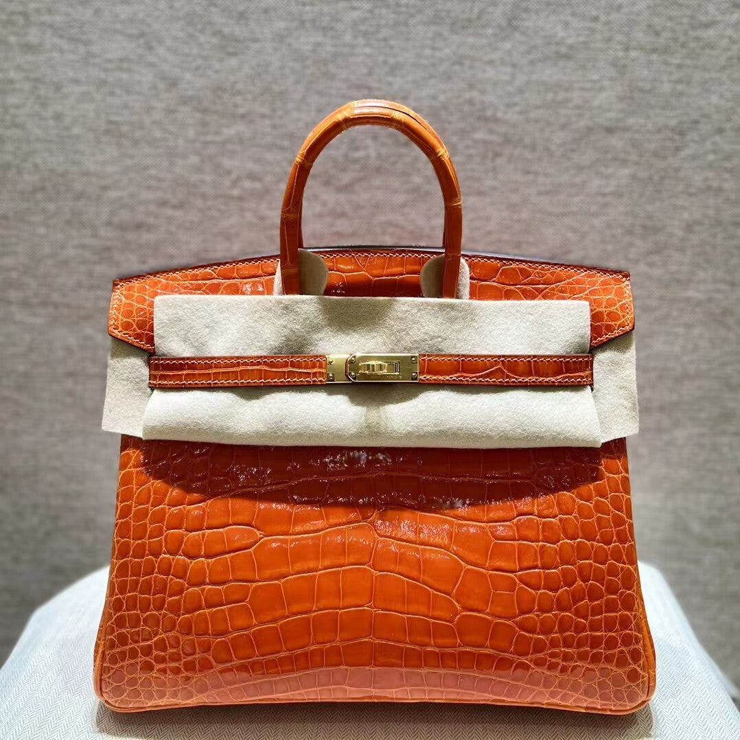 Hermès Birkin 30 Orange Crocodile Gold Hardware