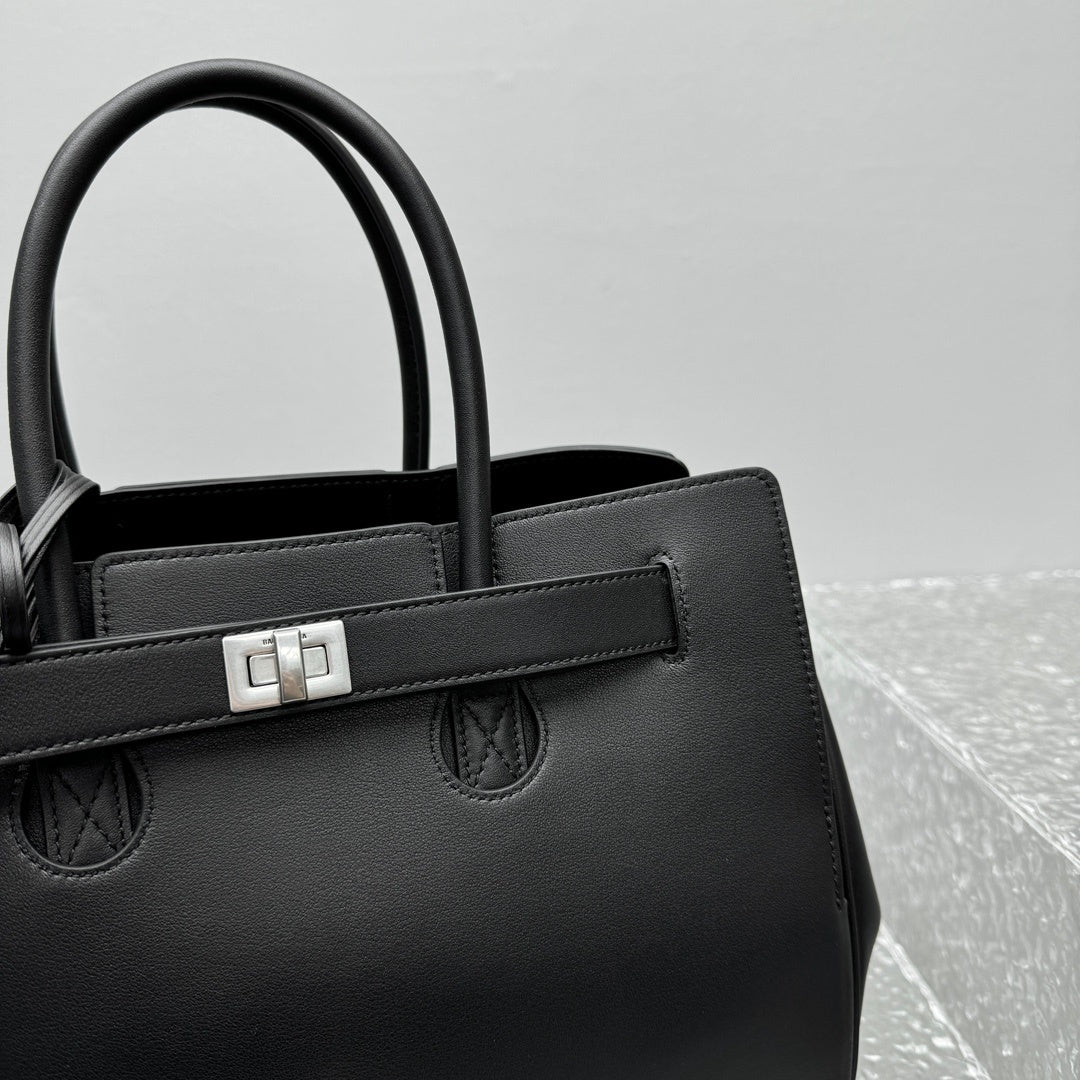 Balenciaga Bel Air Carry All Black Calfskin Luxury Tote Bag