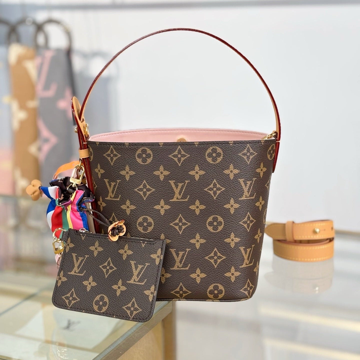 Louis Vuitton All In BB Bag in Monogram Canvas with Pink Lining