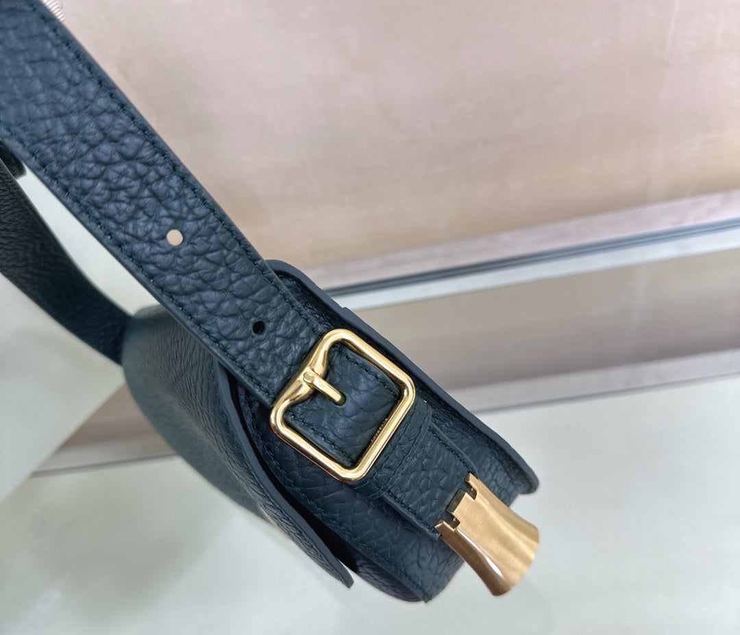 Burberry Chess Satchel Dark Green Textured Leather Luxury Handbag