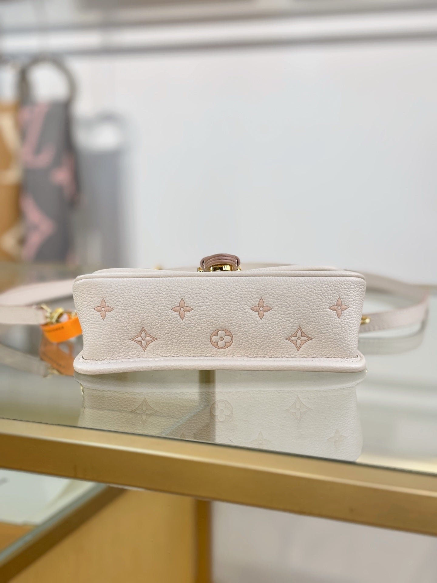 Louis Vuitton Nano Diane Bag in Bicolor Monogram Empreinte Leather (Creme & Pink)