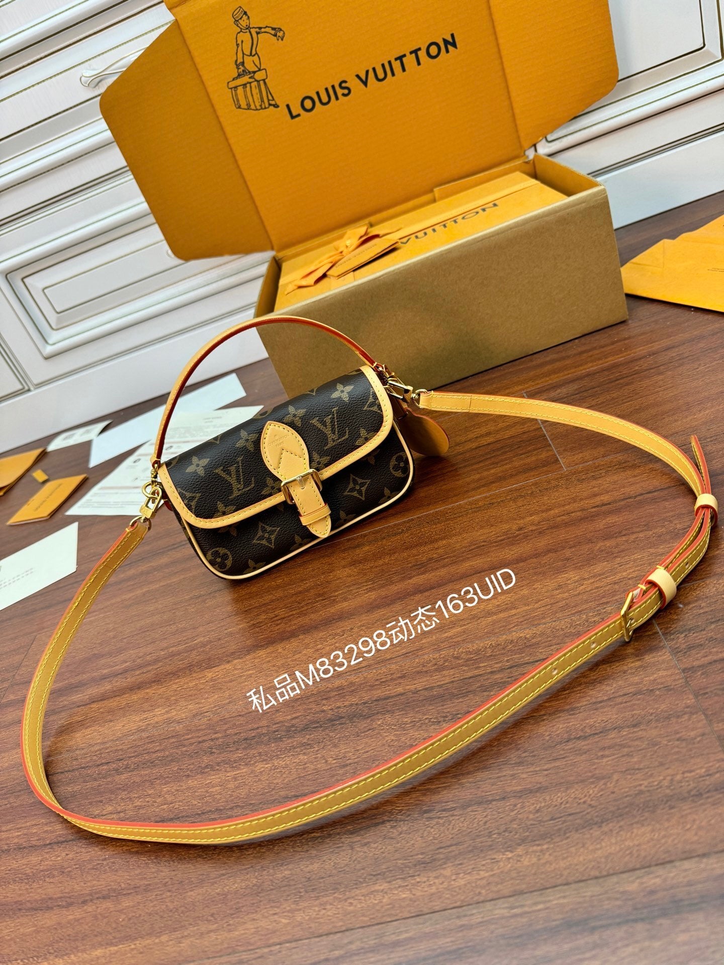 Louis Vuitton Nano Diane Bag in Monogram Canvas with Cowhide Leather Trim