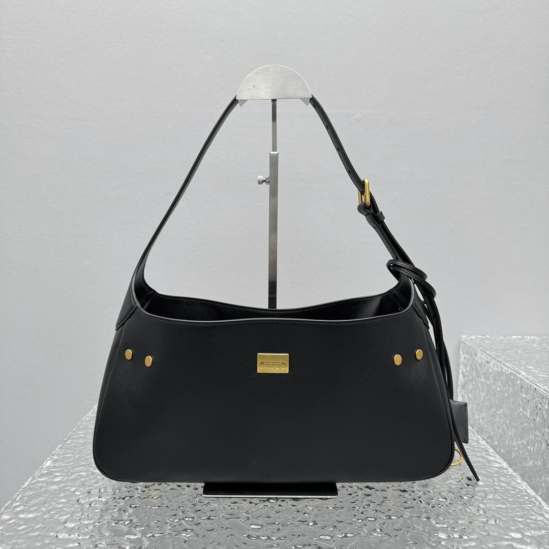 Balenciaga Small Bel Air Black Calfskin Leather Shoulder Bag