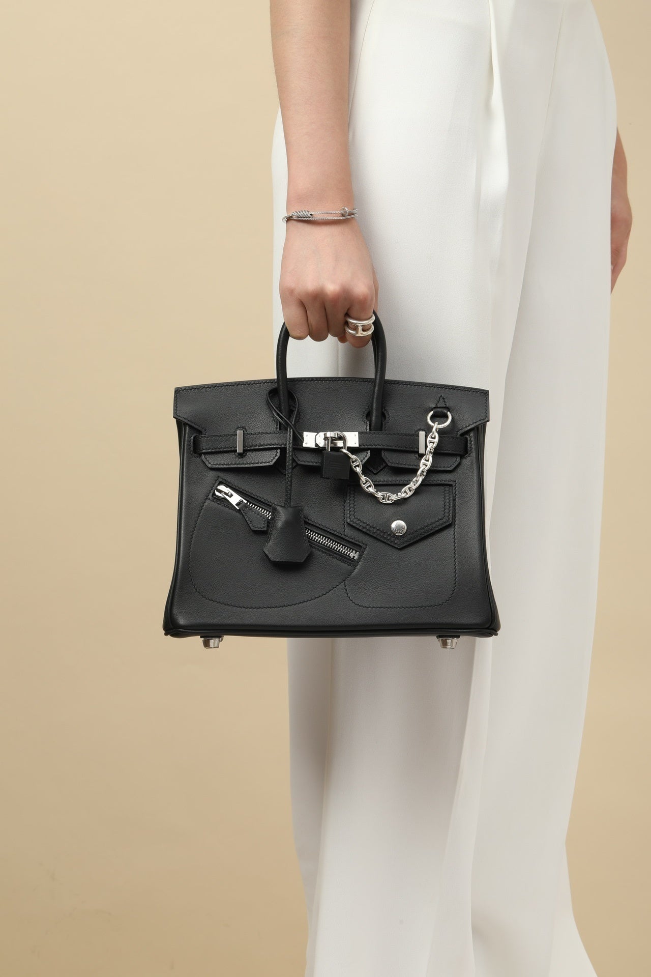 Hermès Birkin Rock 25 Black Volupto Leather