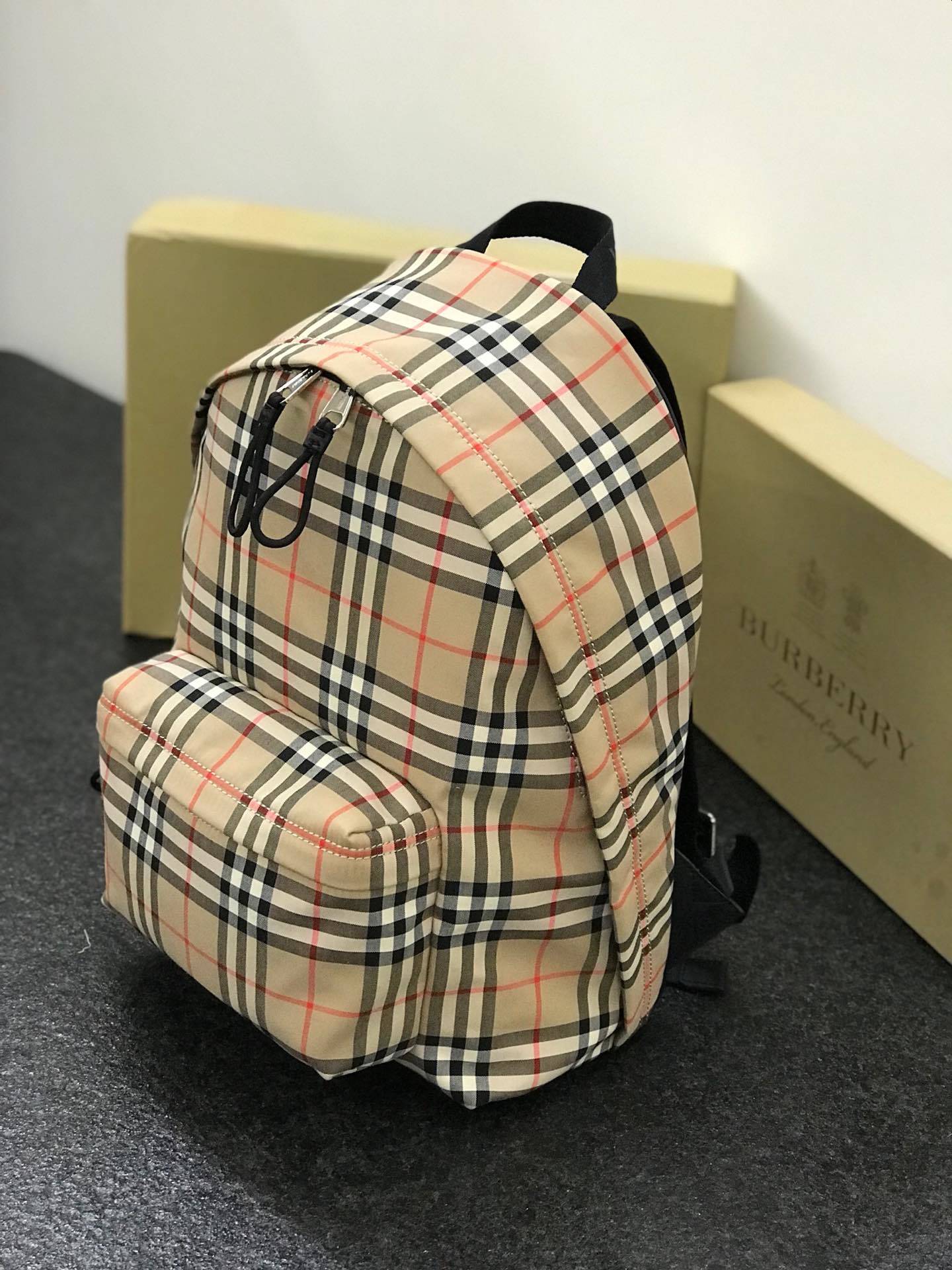 Burberry Jett Backpack in Archive Beige Vintage Check