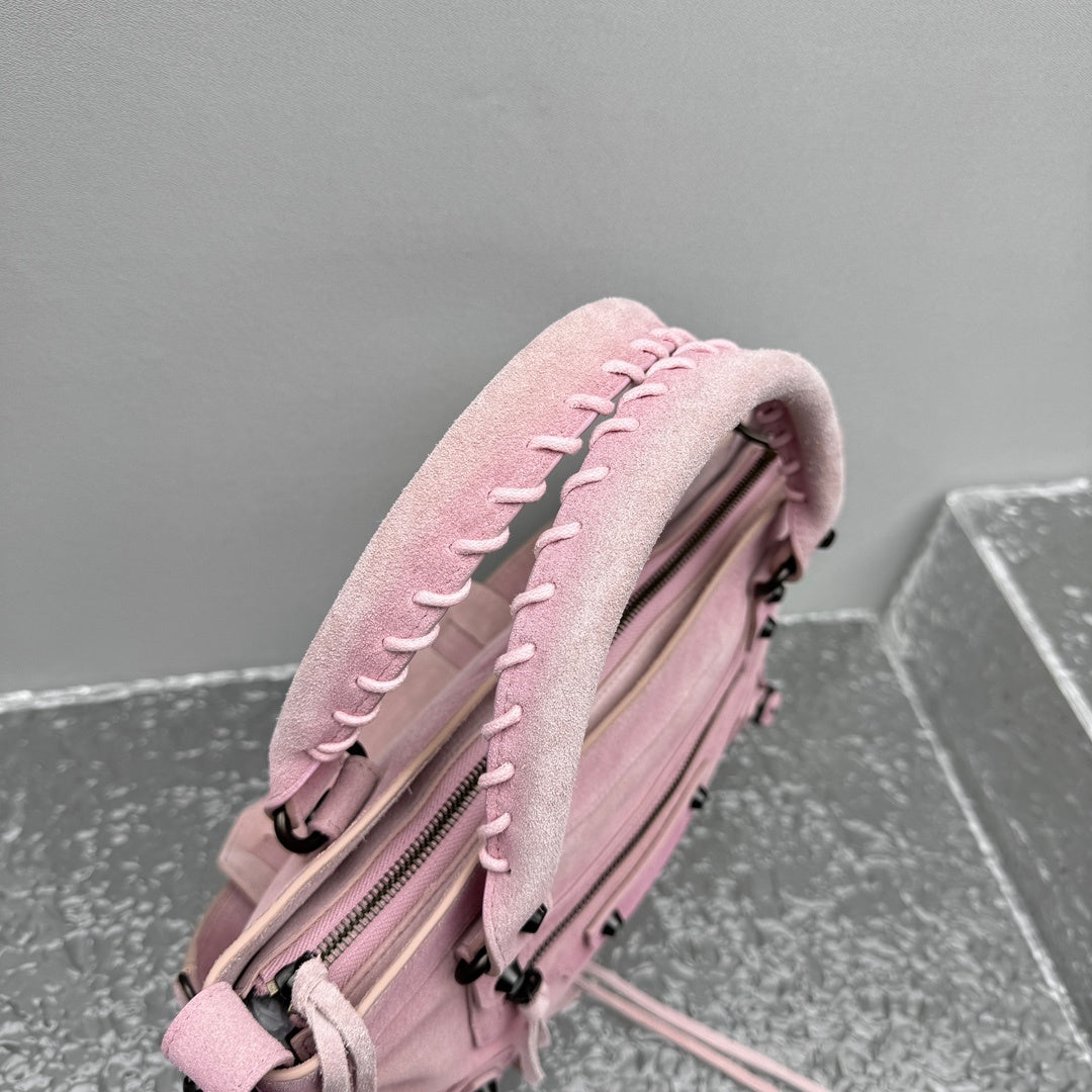 Balenciaga Le City First Pink Suede Bag