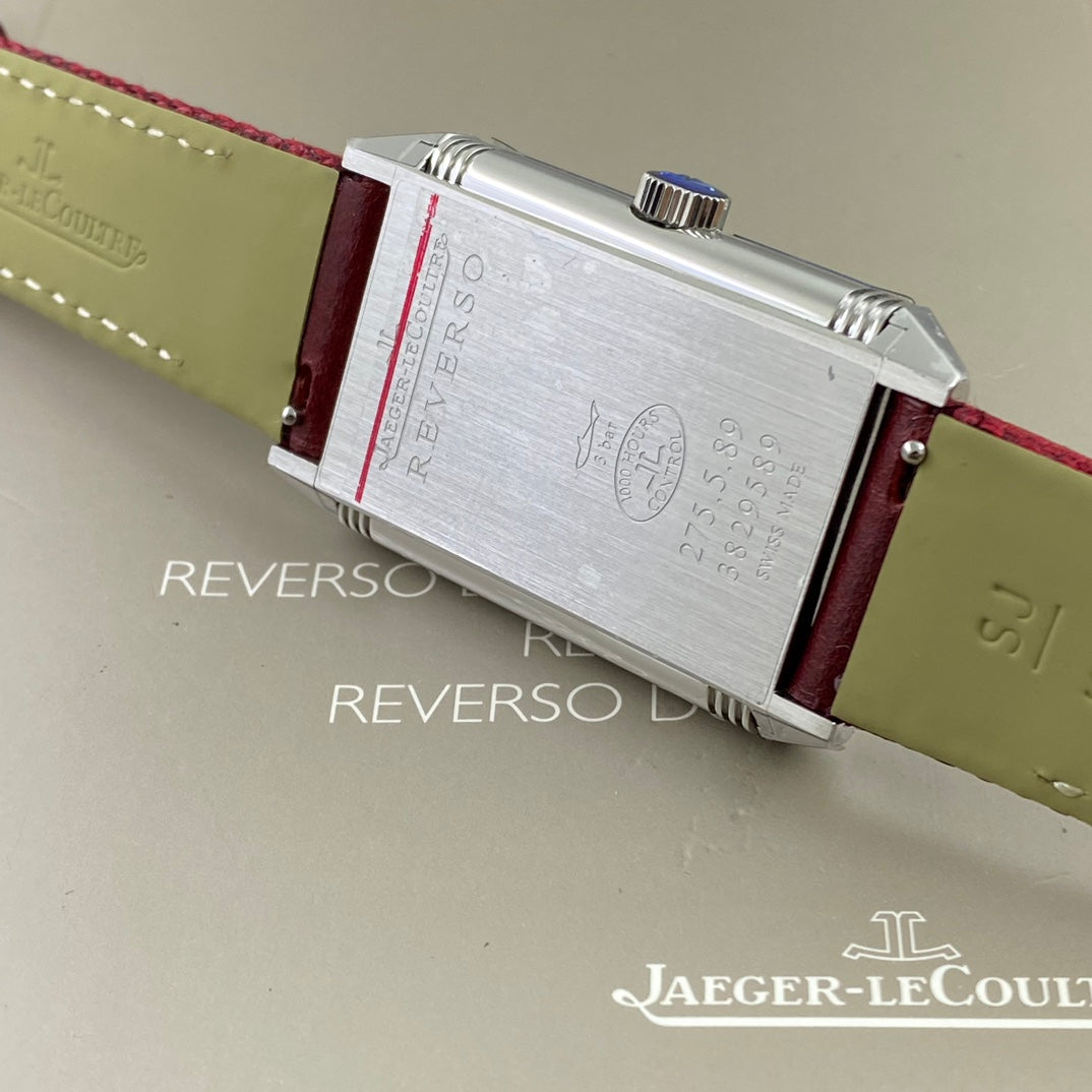 Jaeger-LeCoultre Reverso Tribute Small Seconds – Burgundy Red Dial, Stainless Steel Case, Leather Strap