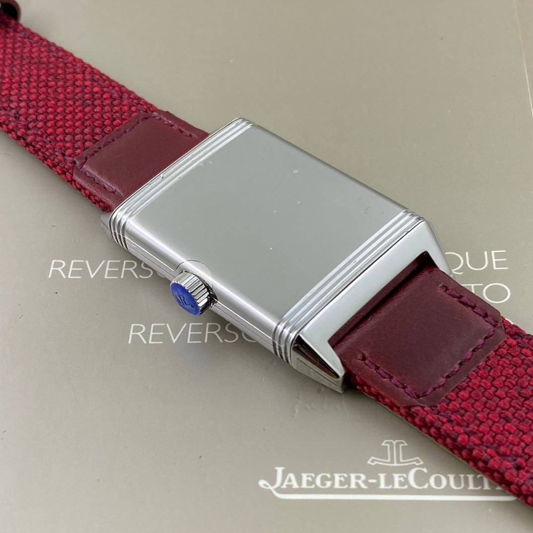 Jaeger-LeCoultre Reverso Tribute Small Seconds – Burgundy Red Dial, Stainless Steel Case, Leather Strap