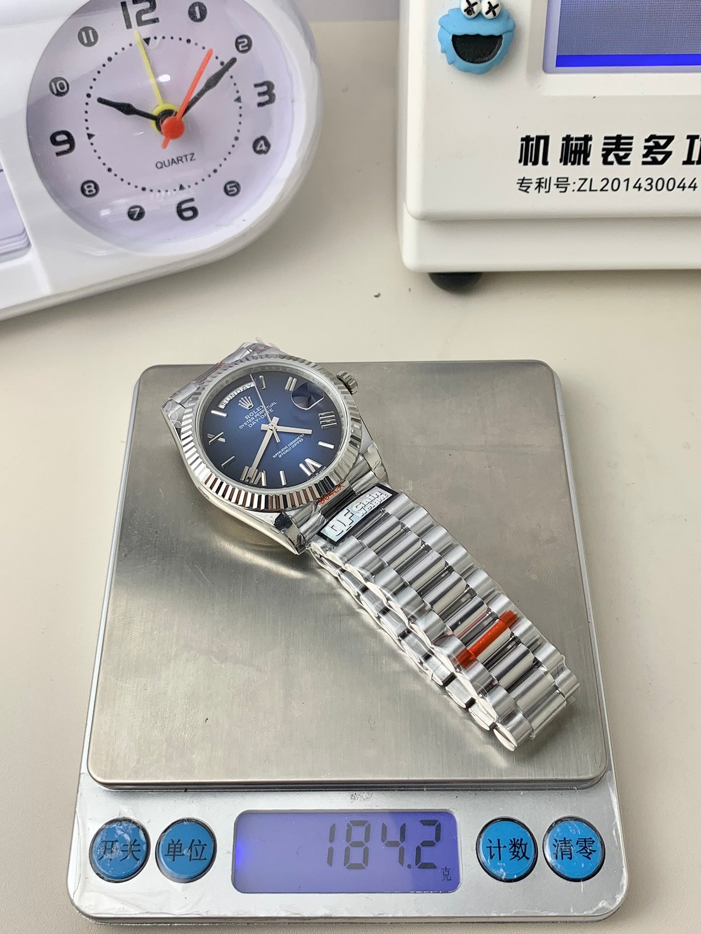 Rolex Day-Date with Blue Dial, Fluted Bezel & President Bracelet