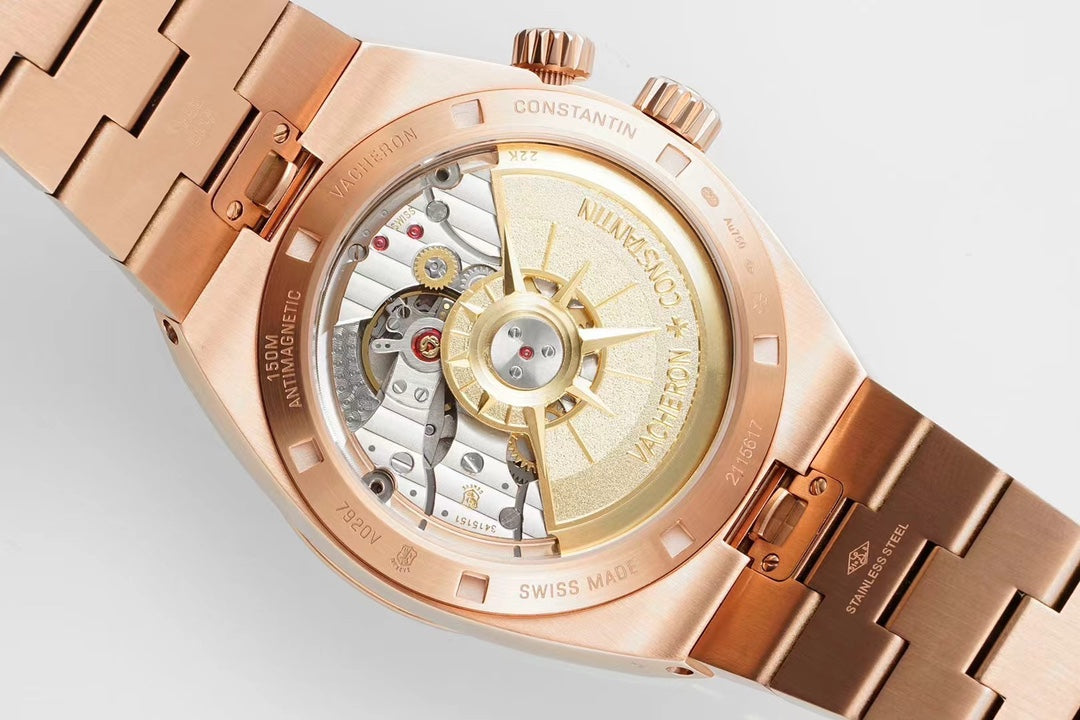 Vacheron Constantin Overseas Dual Time – 18K Pink Gold, Silver Dial, Integrated Bracelet