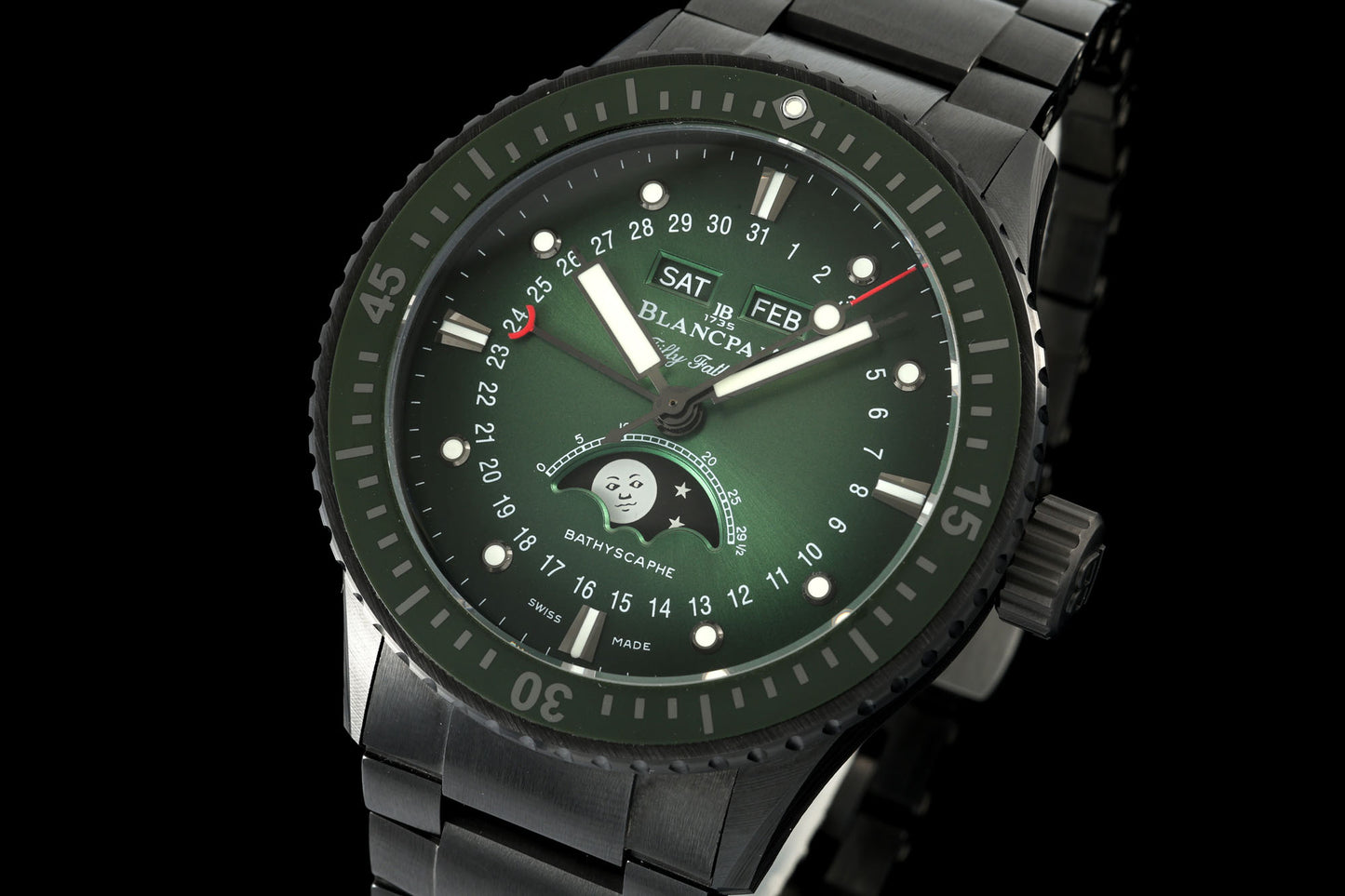 Blancpain Fifty Fathoms Bathyscaphe Moonphase Green Dial
