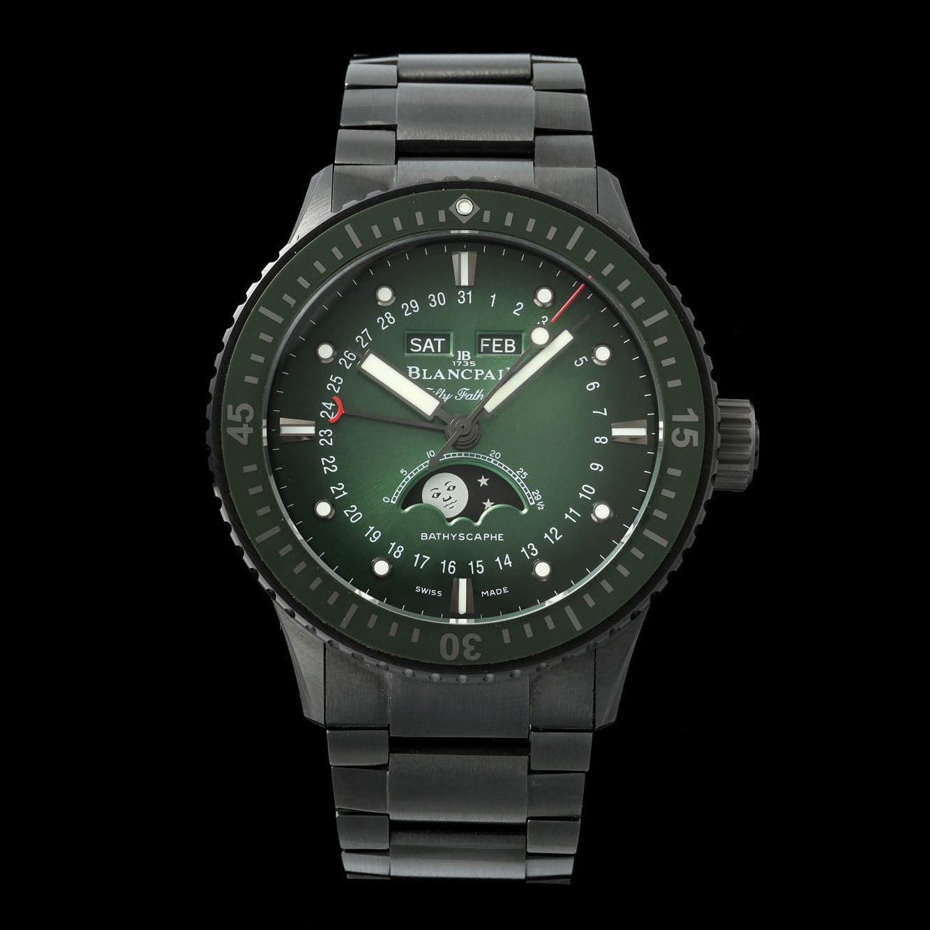 Blancpain Fifty Fathoms Bathyscaphe Moonphase Green Dial