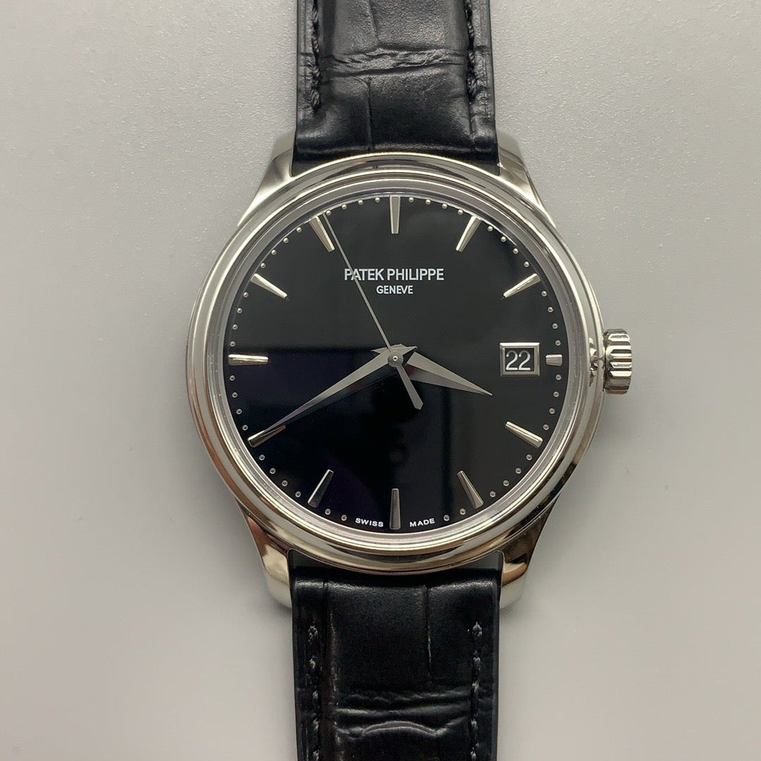 Patek Philippe Calatrava 39mm White Gold with Black Leather Strap
