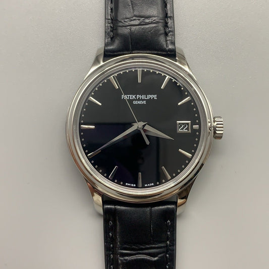 Patek Philippe Calatrava 39mm White Gold with Black Leather Strap