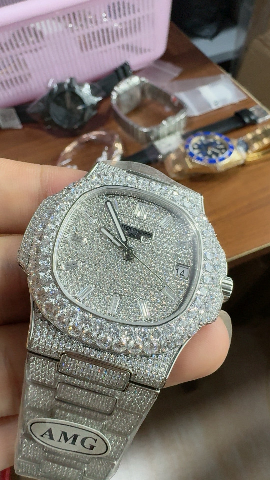 Patek Philippe Nautilus 5719/1G White Gold Fully Diamond-Set Watch