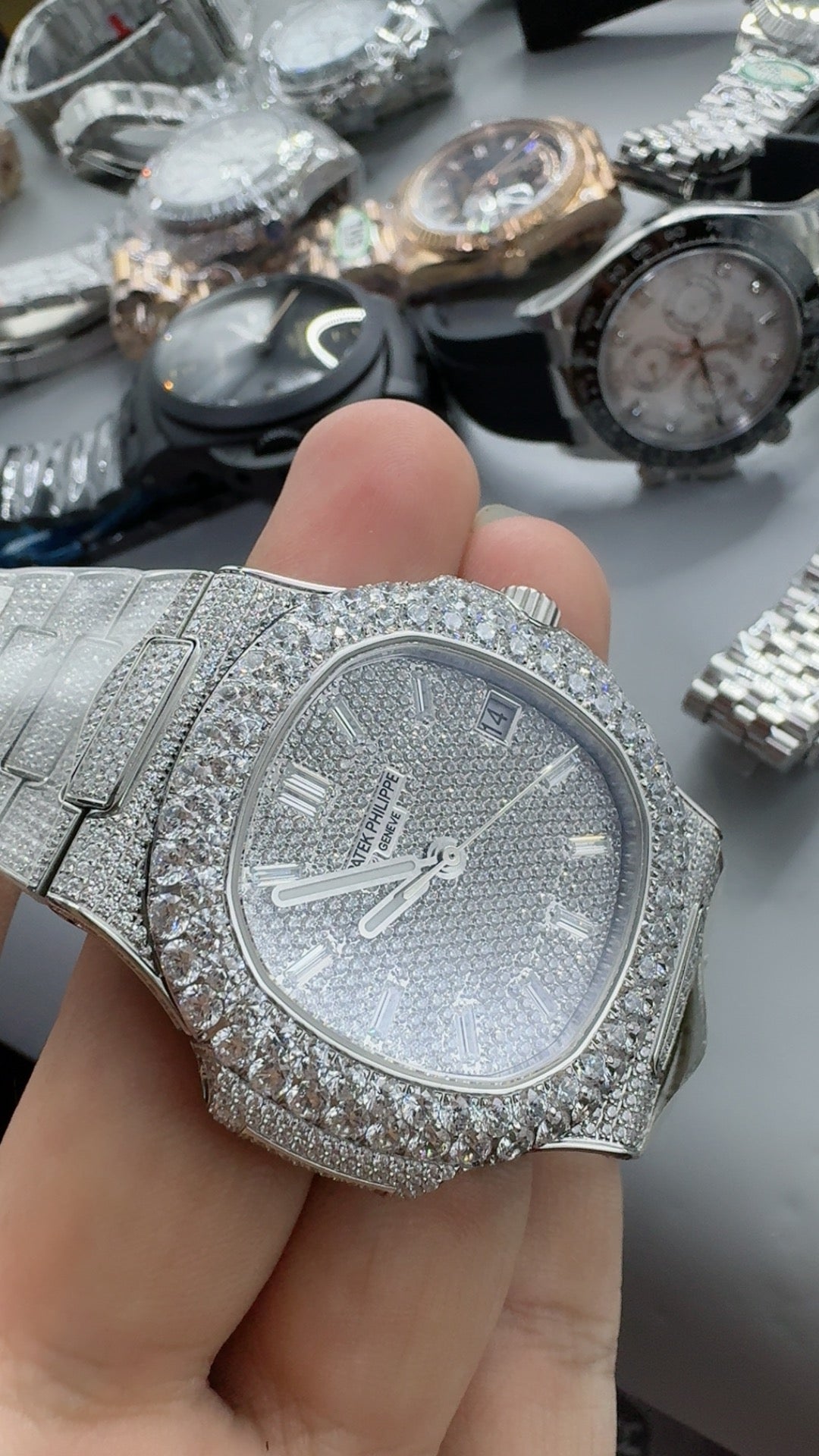 Patek Philippe Nautilus 5719/1G White Gold Fully Diamond-Set Watch