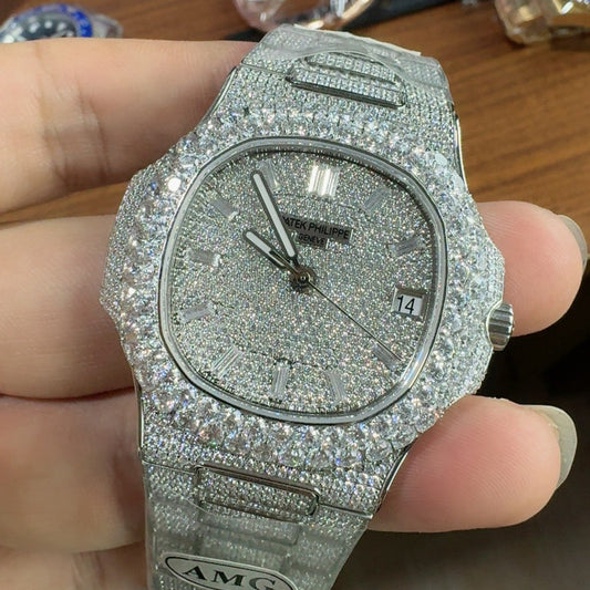 Patek Philippe Nautilus 5719/1G White Gold Fully Diamond-Set Watch