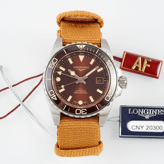 Longines HydroConquest GMT L3.790.4.66.2 – Brown Dial with NATO Strap