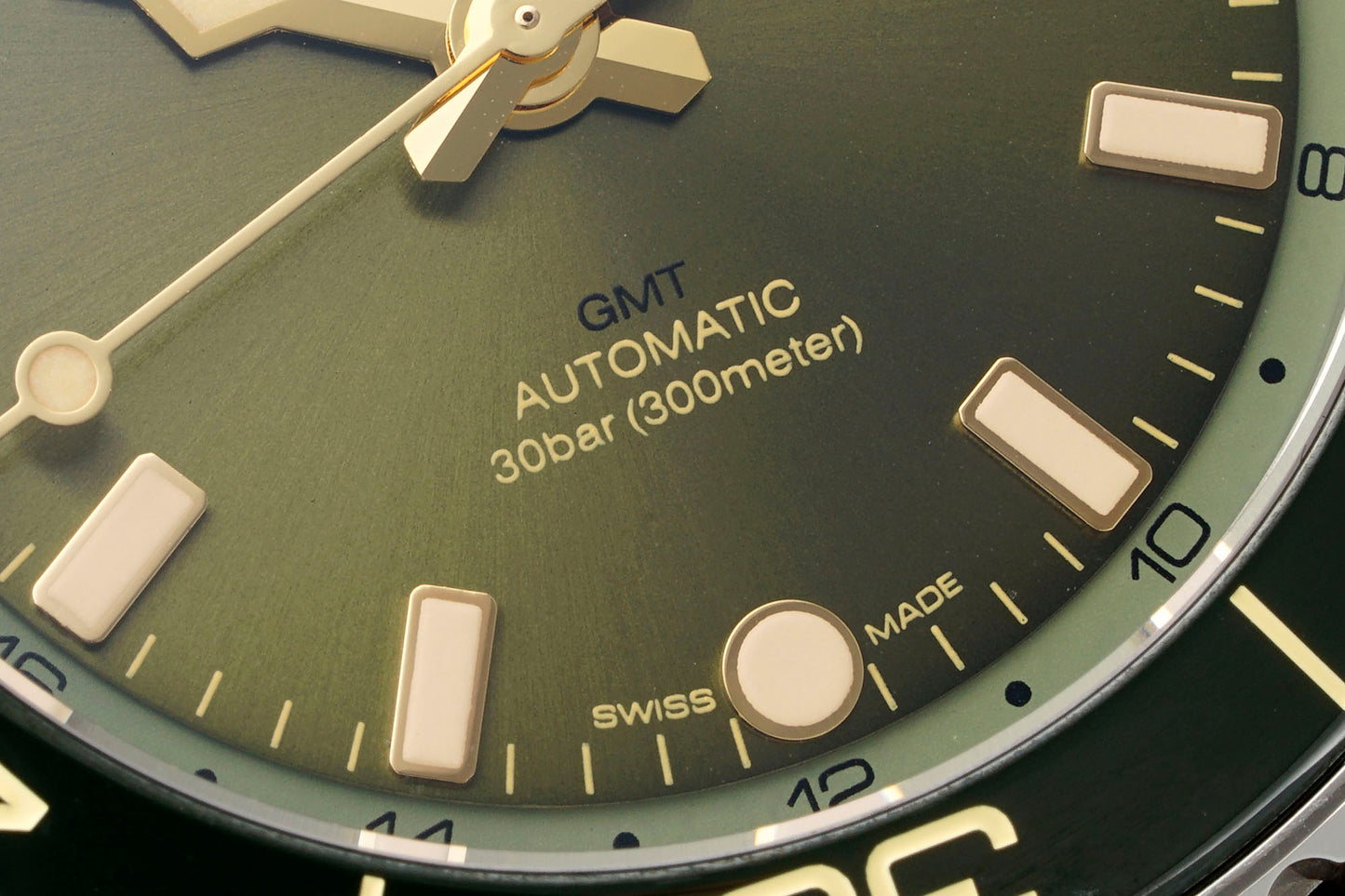 Longines HydroConquest GMT – Green Sunray Dial with Ceramic Bezel & Brown NATO Strap