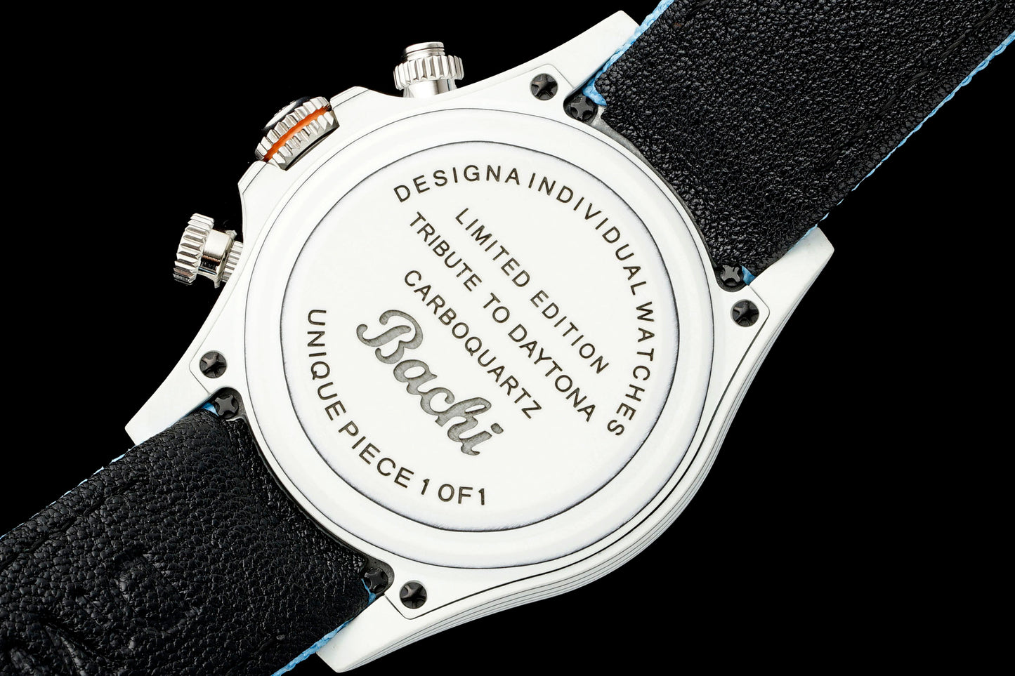 Custom Rolex Cosmograph Daytona DiW Carbon Fiber Watch with Blue Canvas Strap