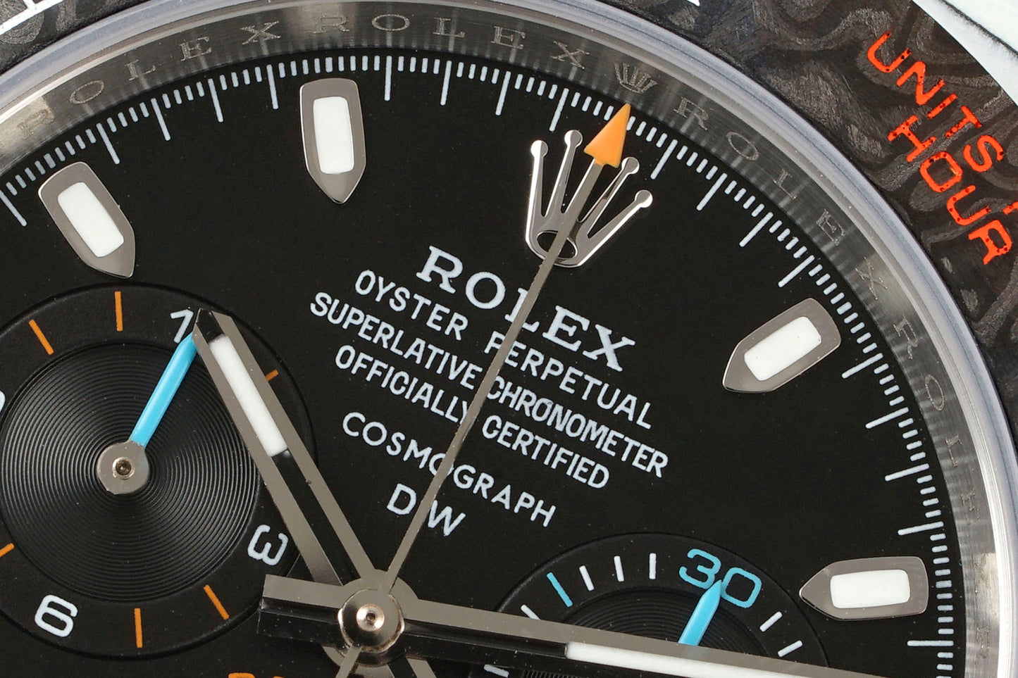 Custom Rolex Cosmograph Daytona DiW Carbon Fiber Watch with Blue Canvas Strap