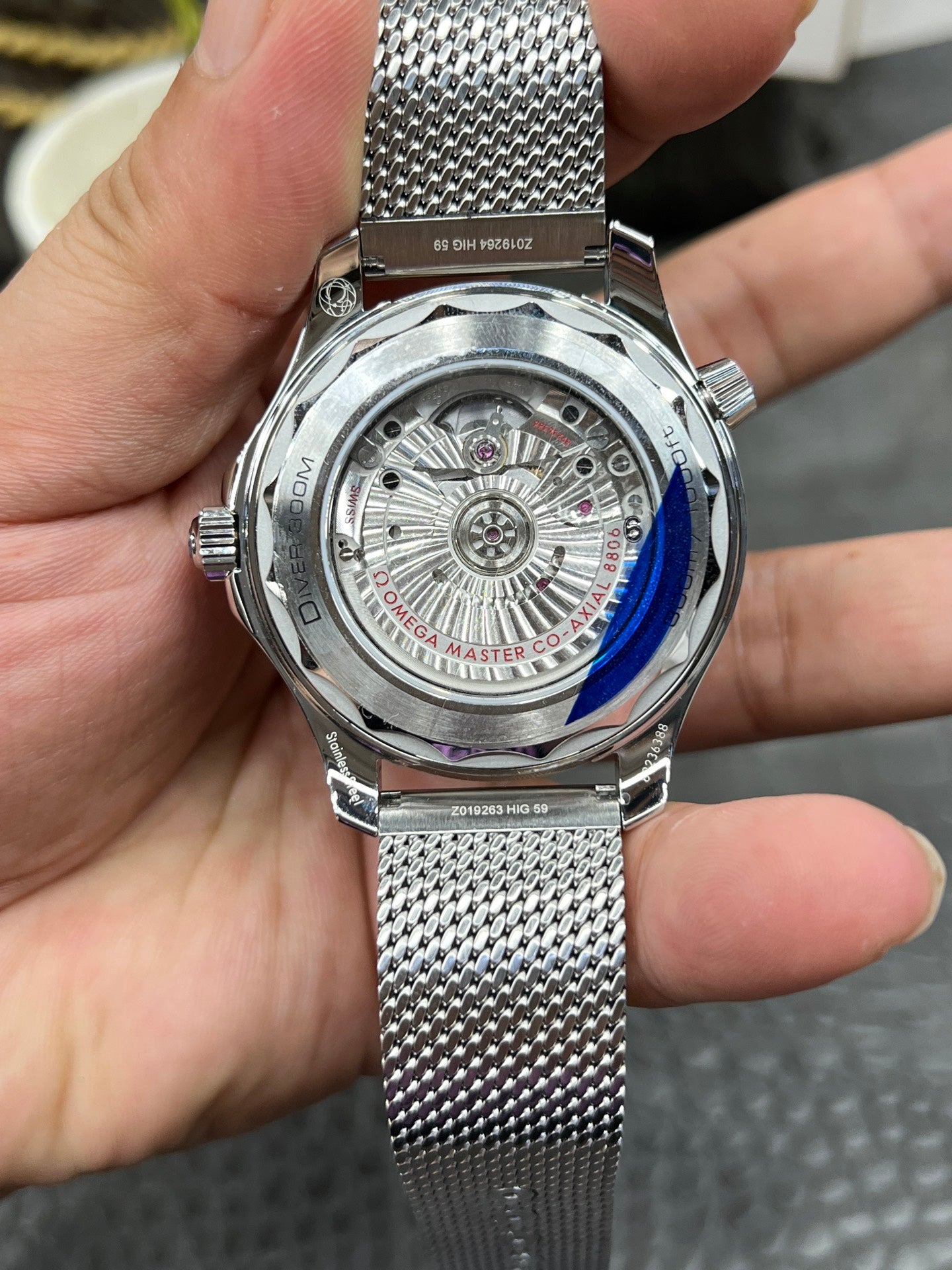 Omega Seamaster Diver 300M 42mm Black Dial Co-Axial Master Chronometer with Stainless Steel Mesh Bracelet