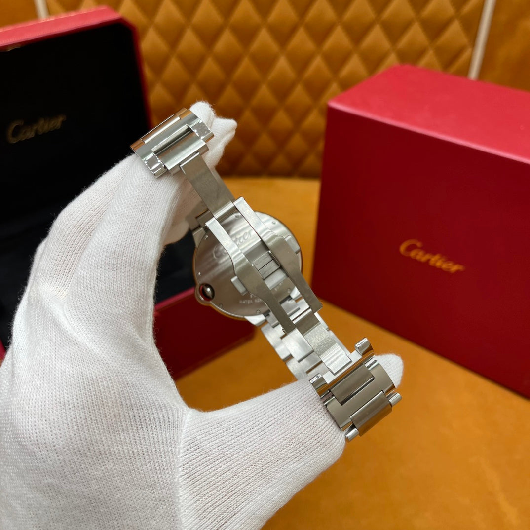 Cartier Ballon Bleu Stainless Steel Diamond Bezel Watch