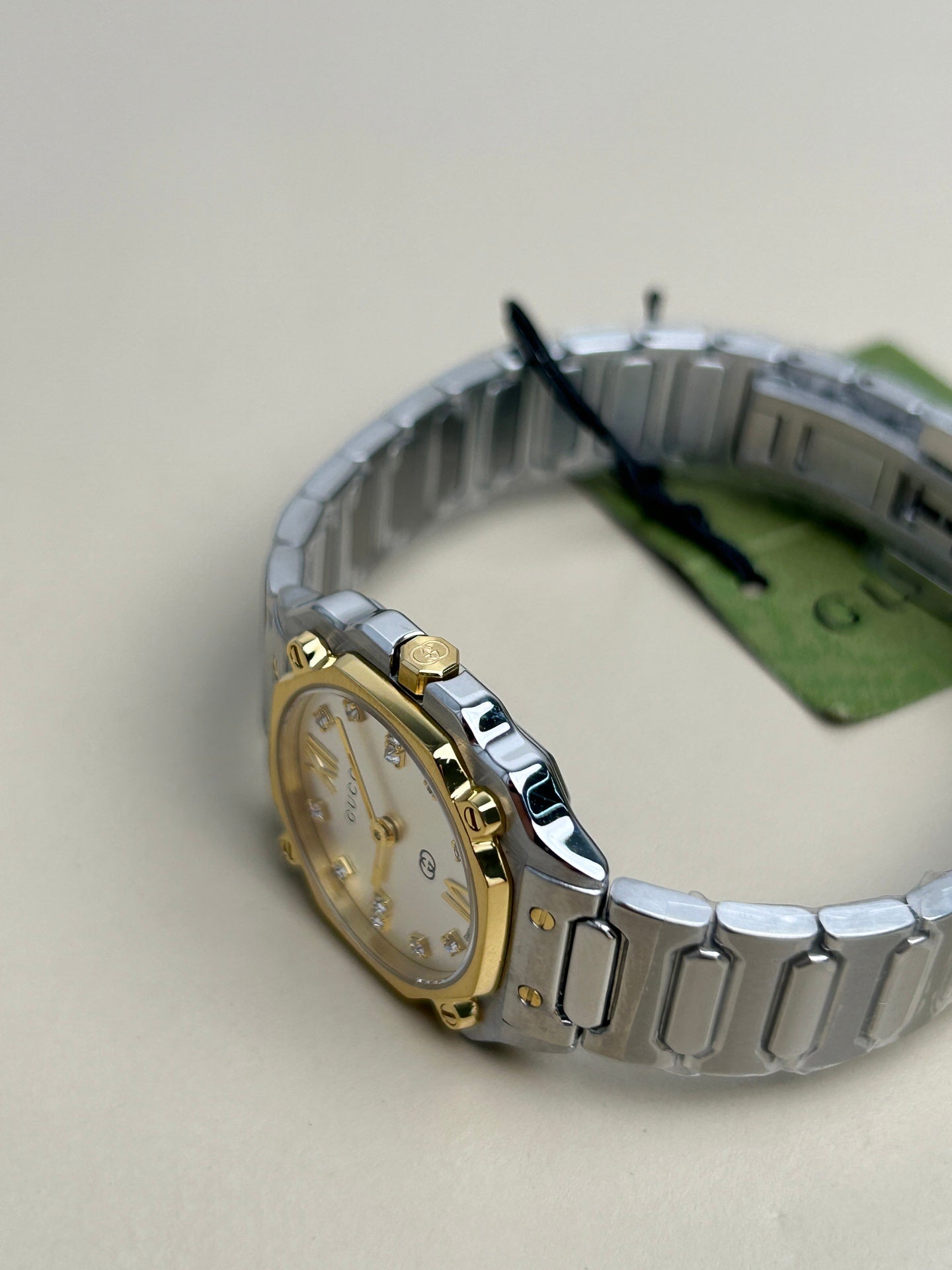 Gucci G-Flat 24mm Two-Tone Diamond Dial Watch YA166503