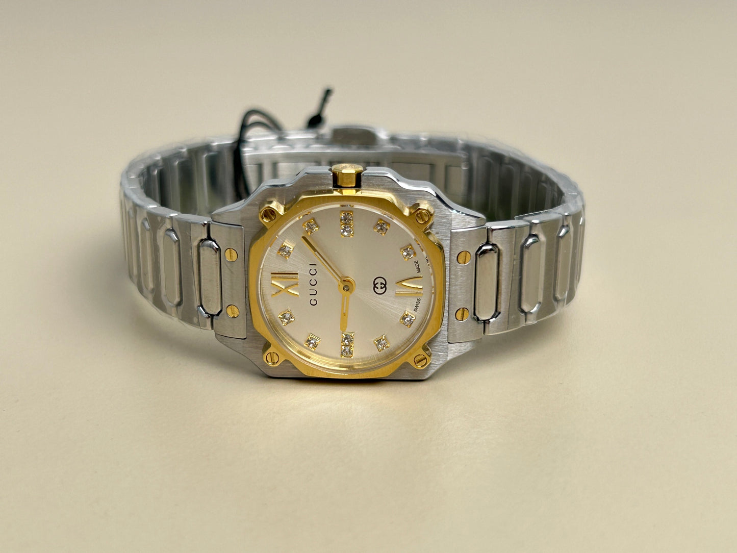 Gucci G-Flat 24mm Two-Tone Diamond Dial Watch YA166503