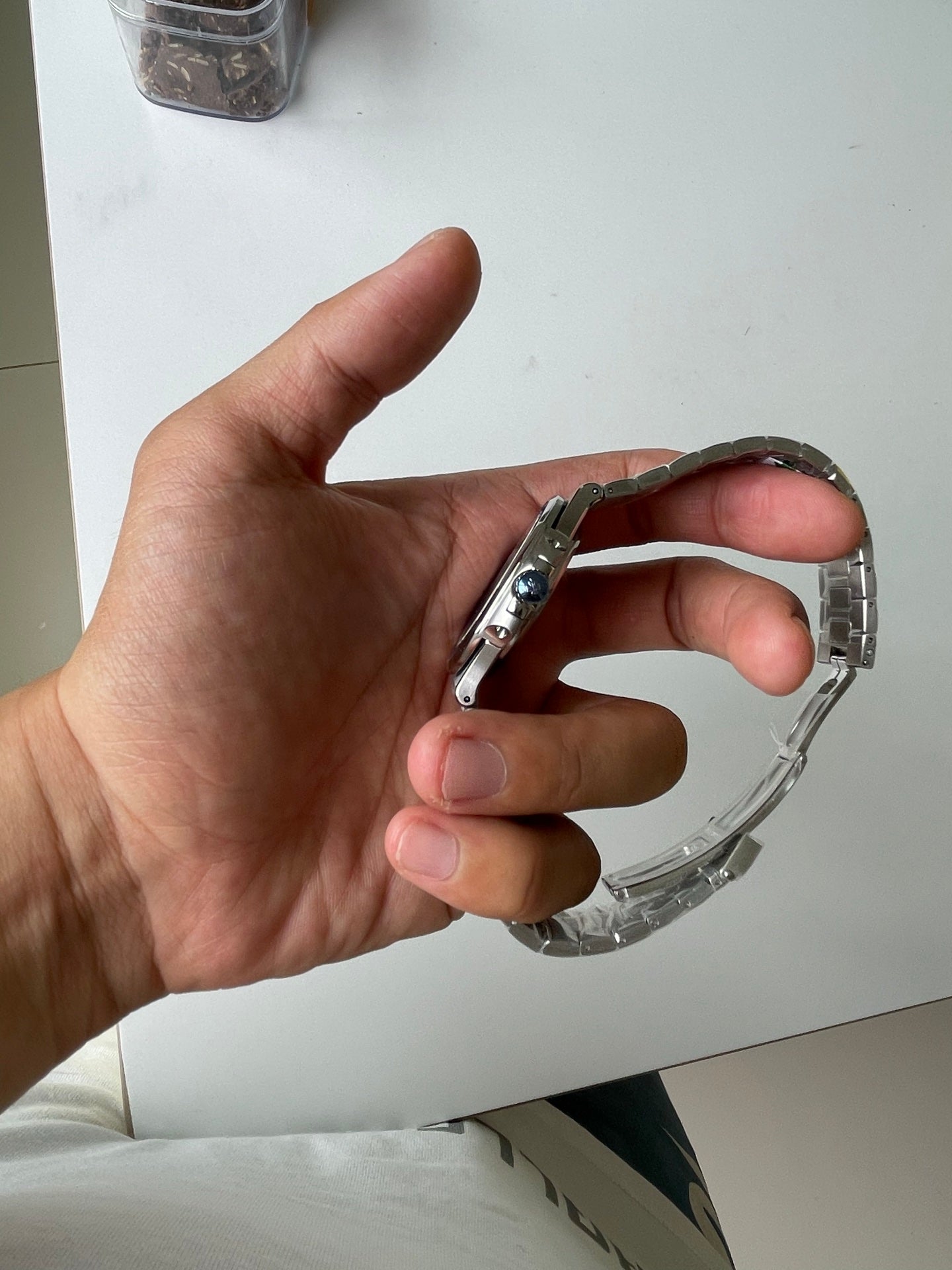 Patek Philippe Nautilus 5711/111P-001 Platinum Watch with Blue Sapphire Bezel