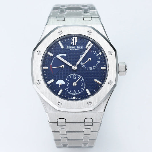 Audemars Piguet Royal Oak Dual Time Stainless Steel Blue Grande Tapisserie Dial