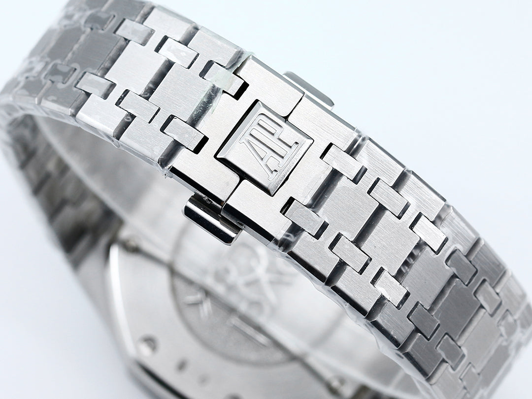 Audemars Piguet Royal Oak Dual Time Stainless Steel Blue Grande Tapisserie Dial