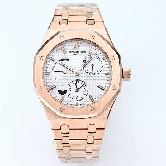 Audemars Piguet Royal Oak Dual Time 39mm Rose Gold White Dial Ref 26120OR